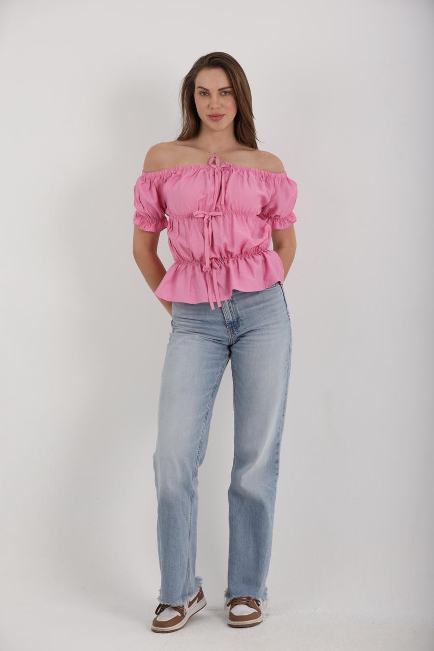 OFF SHOULDER LINEN TOP