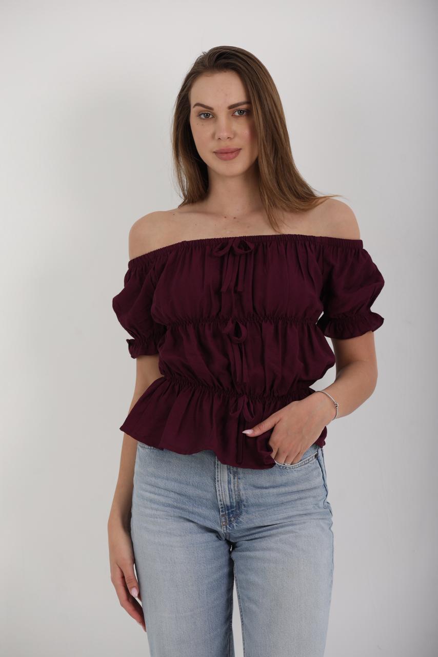 OFF SHOULDER LINEN TOP
