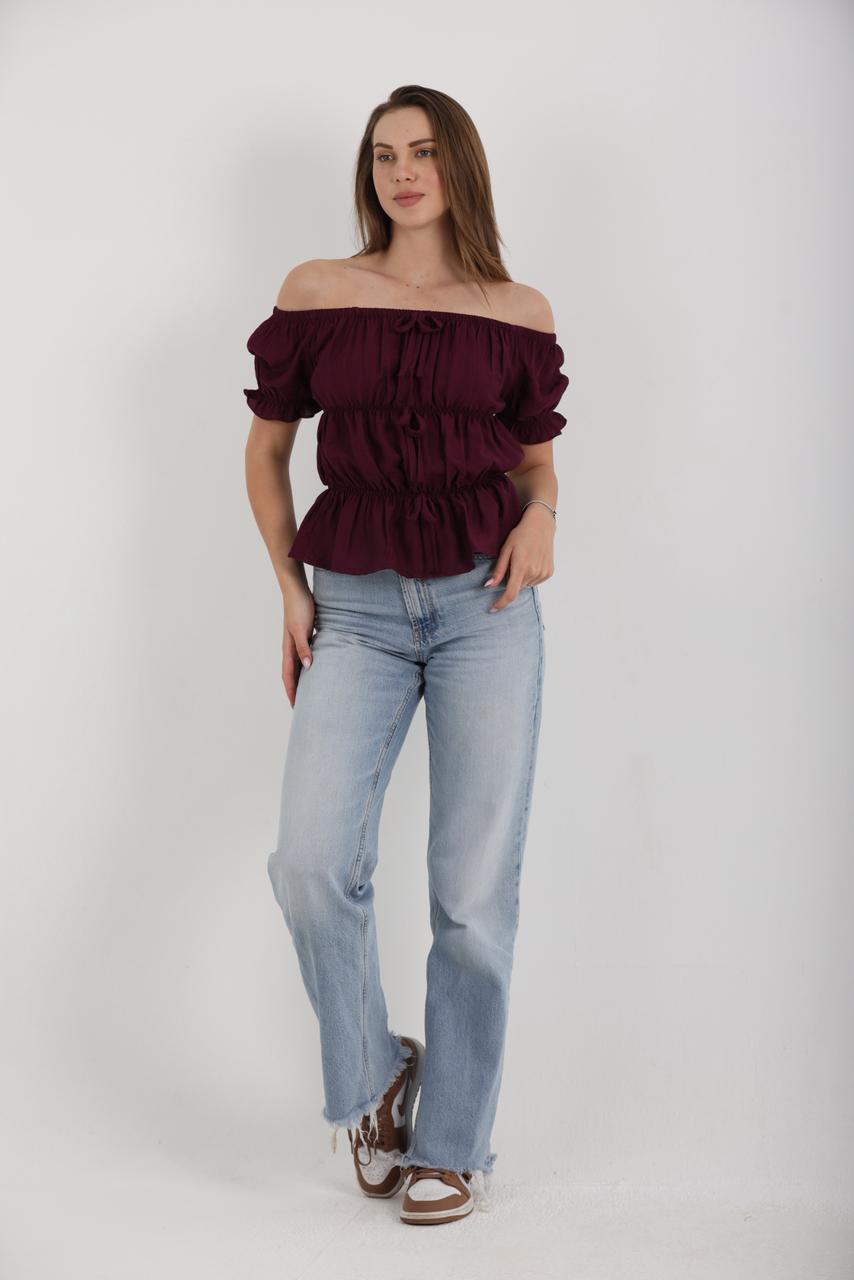 OFF SHOULDER LINEN TOP
