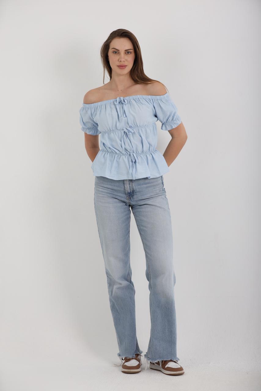 OFF SHOULDER LINEN TOP