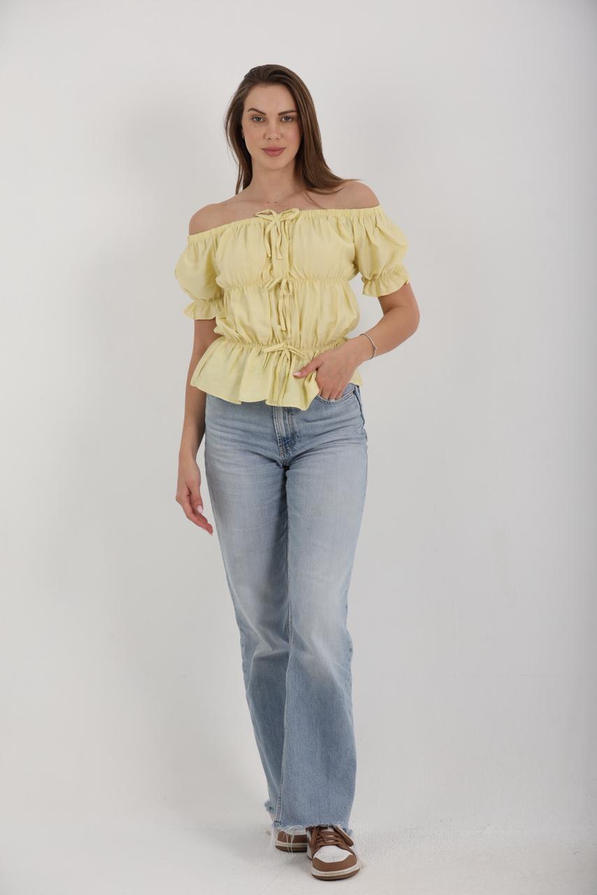 OFF SHOULDER LINEN TOP