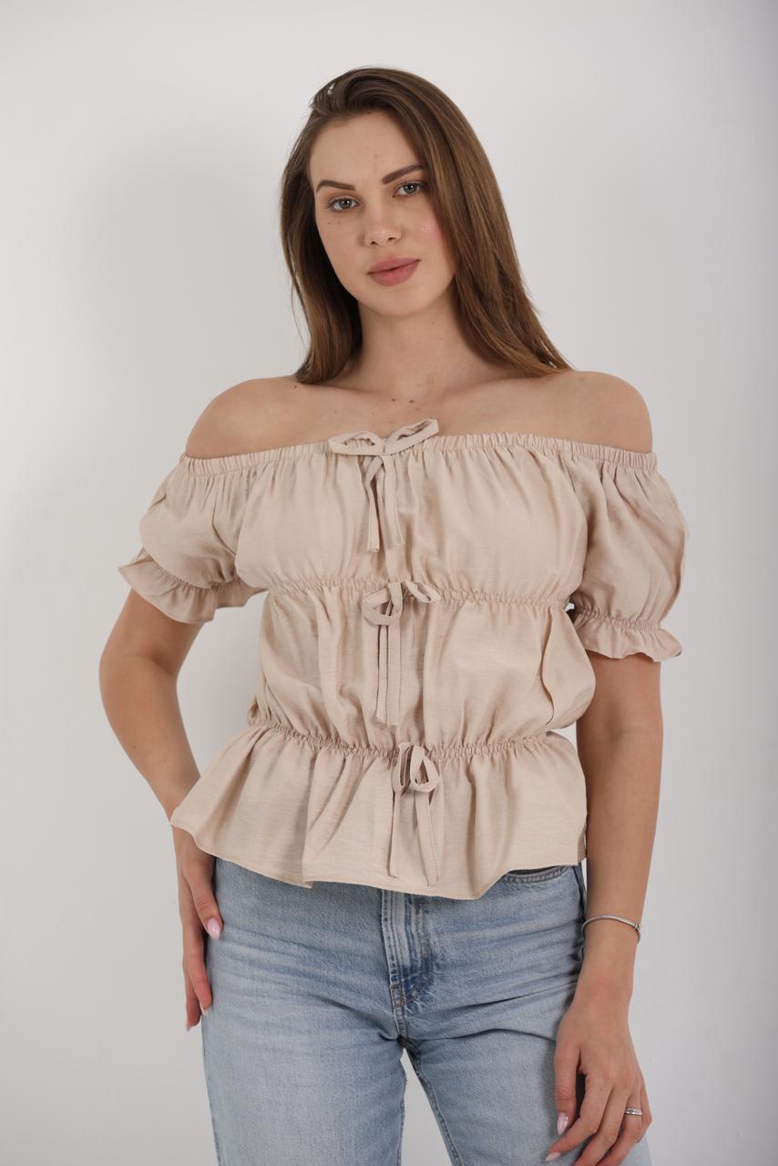 OFF SHOULDER LINEN TOP