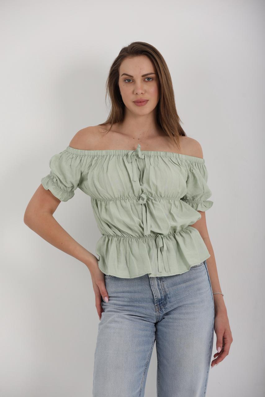 OFF SHOULDER LINEN TOP