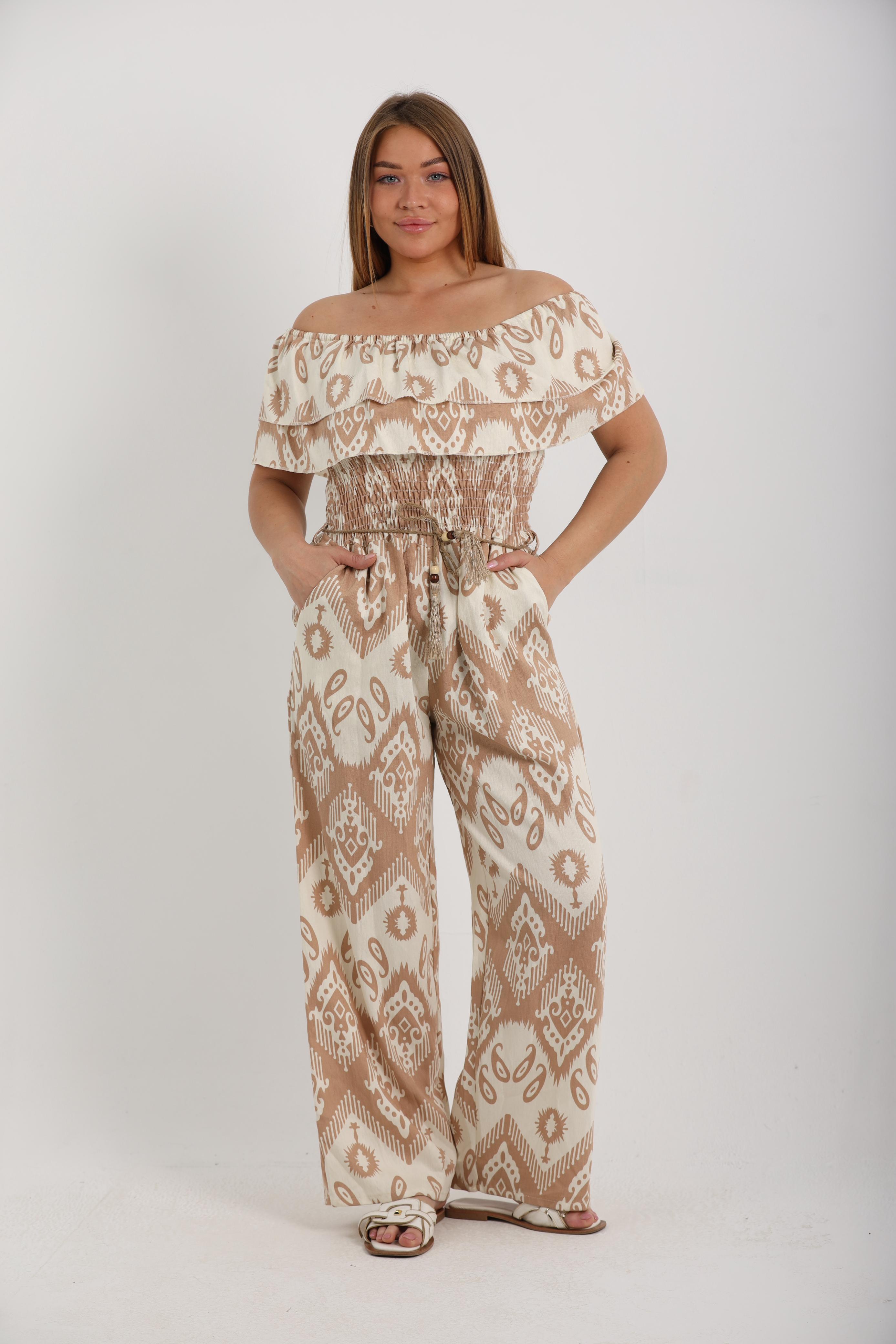 PRINTED BOHO JUMPSUIT