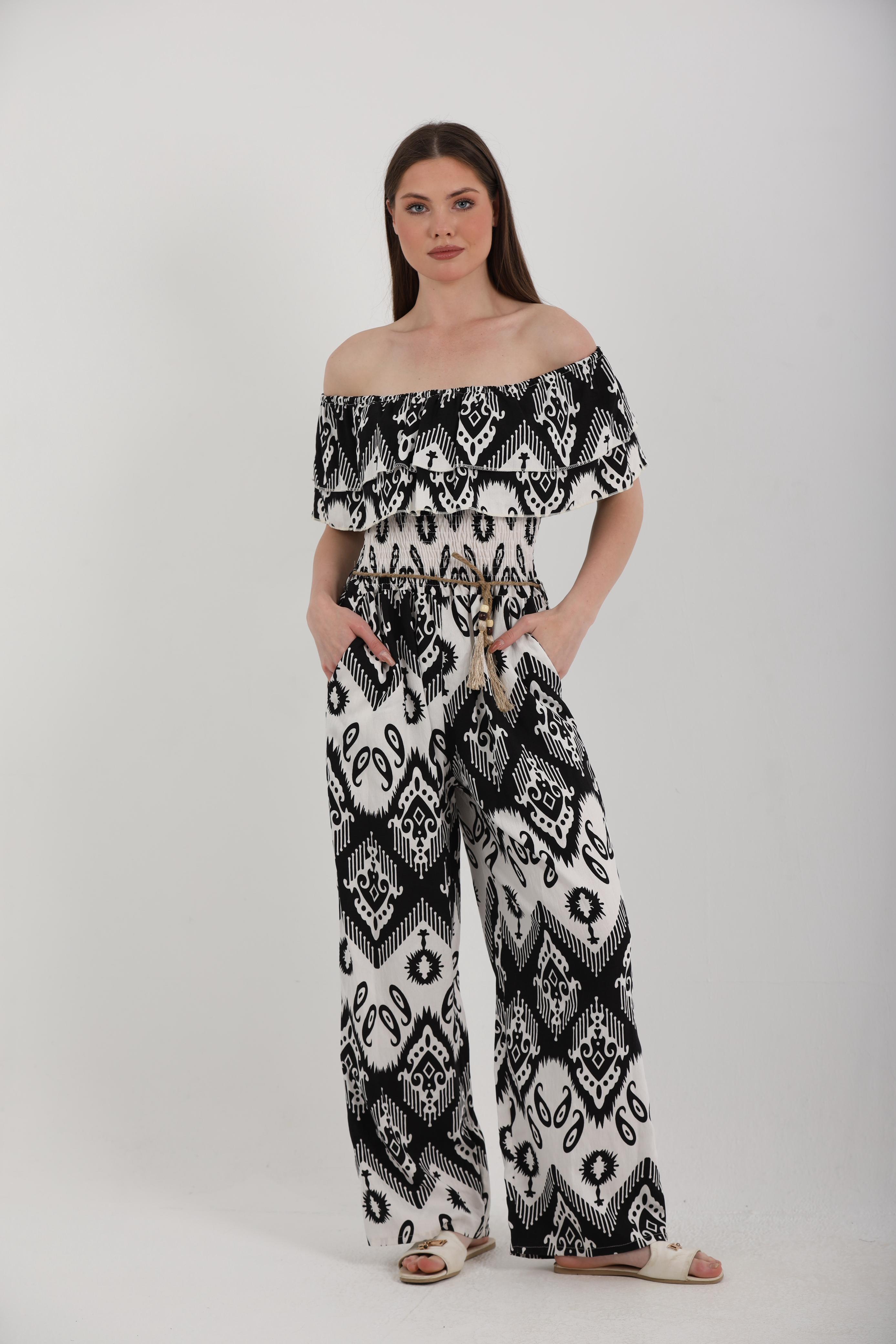 PRINTED BOHO JUMPSUIT