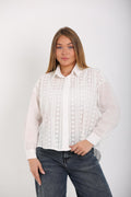 EMBROIDERED SHEER SHIRT