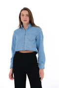 CROPPED DENIM SHIRT